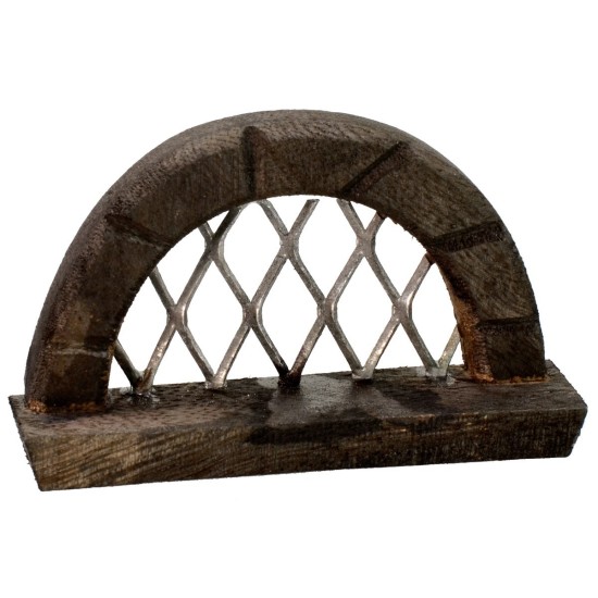 Ventana de madera con rejilla de metal cm 6,8x1,6x7 h