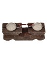 Wooden scale with metal pans 5x1.5x2.4 cm h
