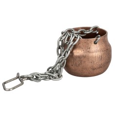 Copper-colored metal chain pot Ø 2.7x2.2 h for 2