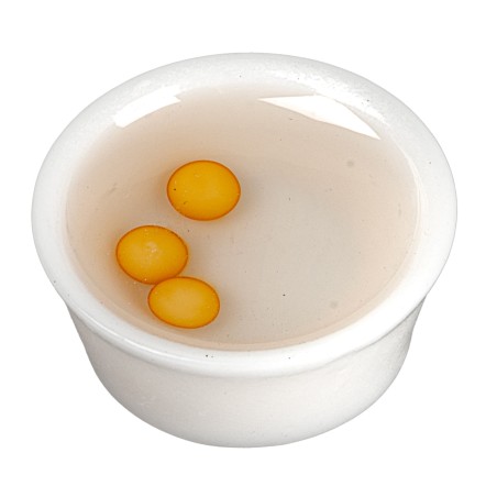 Miniature bowl with eggs Ø 2.5 cm for Mondo Presepi nativity scene