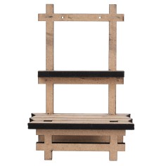 Light wood stall with double shelf cm 10.5x5.5x14.5 2