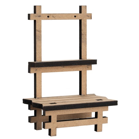 Light wood stall with double shelf cm 10.5x5.5x14.5