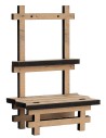 Light wood stall with double shelf cm 10.5x5.5x14.5