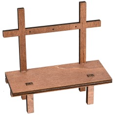 Puesto de madera con travesaño horizontal cm 12,5x5,2x12,5 h