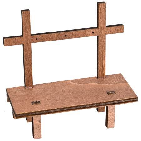 Puesto de madera con travesaño horizontal cm 12,5x5,2x12,5 h