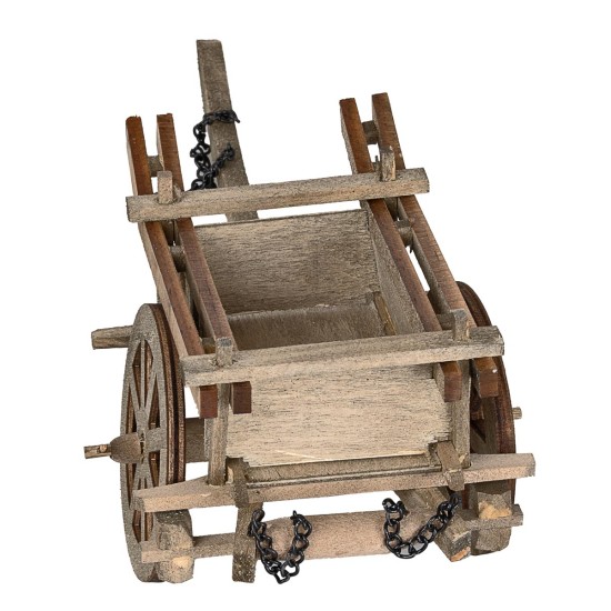 Carreta de madera cm 10,8x24x9,5 h para belén Mondo Presepi