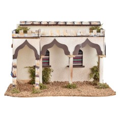Palazzo arabo con colonne e archi, cm 28x19,5x19 h per presepe