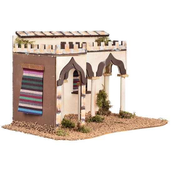 Palazzo arabo con colonne e archi, cm 28x19,5x19 h per presepe