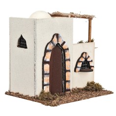 Casa araba a due piani con terrazza e portone ad arco, cm 2