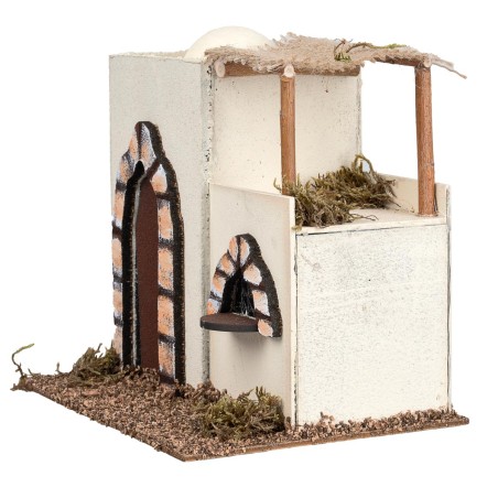 Arabic house with terrace and arched doorway cm 17x13x17 h