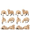 Set of 12 PVC sheep for 8 cm statues