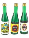 Set 3 bottiglie verdi con etichetta cm 3,6 h minuterie presepe