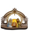 Nativity block with wooden stable complete with lighting cm