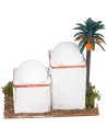 Casa araba con cupola e palma laterale cm 12x7x12 h per presepe