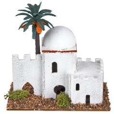 Arab house with palm tree cm 12x7x12 h for nativity scene Mondo Presepi
