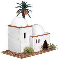 Casa araba da fondale con tetti a cupola e arco d’ingresso cm 2