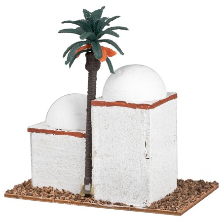 Arab house for background with domed roofs and entrance arch cm