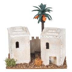 Casa araba da fondale con tetti a cupola e arco d’ingresso cm