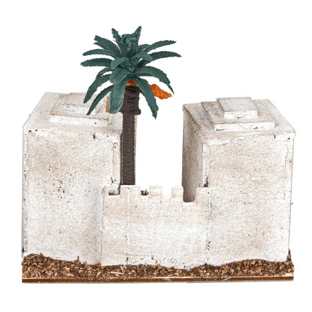 Arab house with background, dome roofs, and entrance arch cm