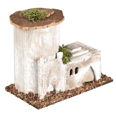 Casa araba con torre cm 12x7x10 h. 