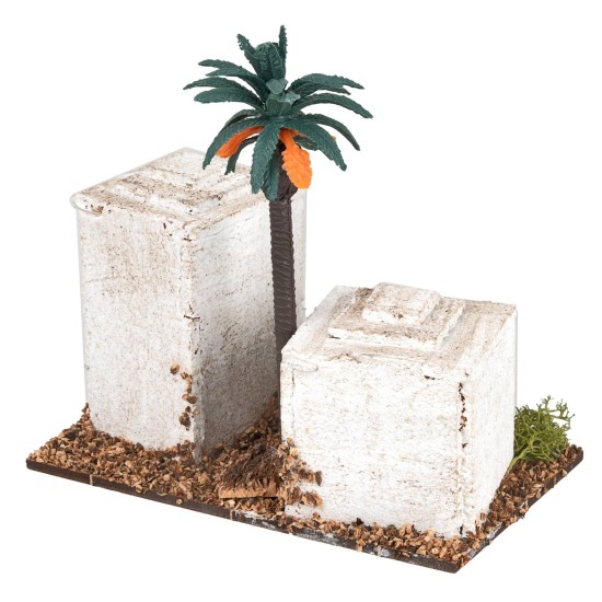 Arab house with tower and palm tree cm 12x7x12 h.
