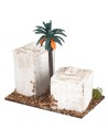 Casa araba con torre e palma cm 12x7x12 h. 