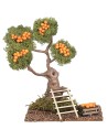 Árbol de naranjas con escalera y caja cm 13x10x16 h para belén