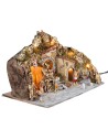 Pesebre iluminado con fuente y figuras Landi cm 51x33x32 h