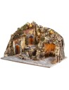 Presepe illuminato con grotta e cascata cm 51x33x32 h