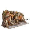 Illuminated nativity scene with cave and waterfall cm 51x33x32 h for