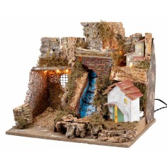 Pesebre iluminado con cascada cm 45x30x37 h 2