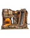 Presepe illuminato con cascata cm 30x34x47 h per presepe Mondo