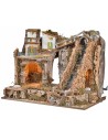 Presepe illuminato con cascata cm 60x37x47 h