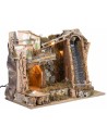 Illuminated nativity scene with waterfall cm 30x34x47 h for Mondo nativity scene