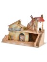 Illuminated nativity scene with waterfall cm 33x18x23 h for Mondo nativity scene