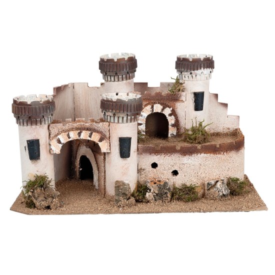 Castle with four crenellated towers cm 40.5x23x23.5 h