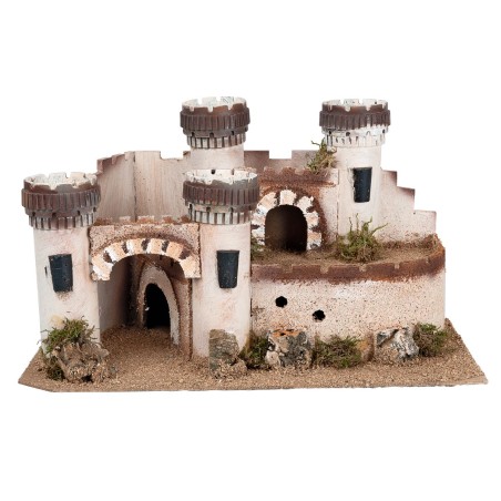 Castle with four crenellated towers cm 40.5x23x23.5 h