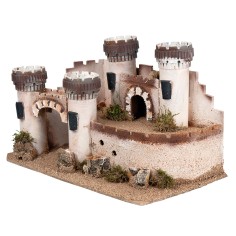 Castle with four crenellated towers cm 40.5x23x23.5 h 2