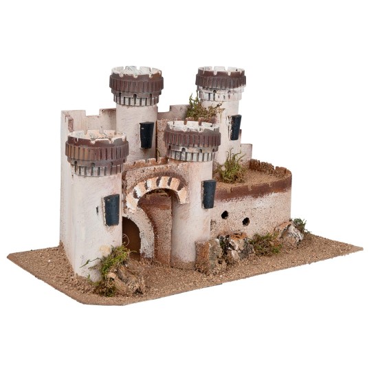 Castle with four crenellated towers cm 40.5x23x23.5 h