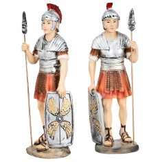 Conjunto de soldados romanos en resina de 15 cm para belén Mondo Presepi