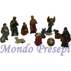 Cm 3,3 Natività set 11 soggetto in resina Mondo Presepi