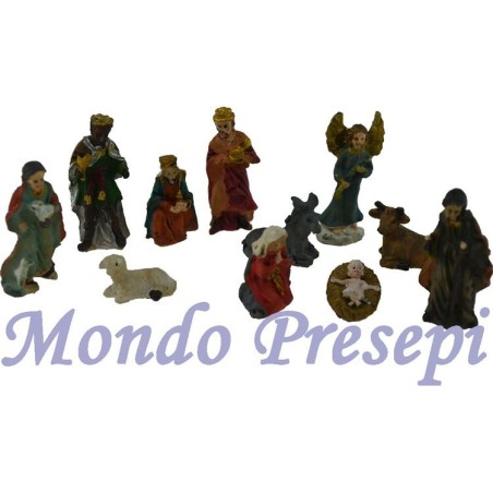 Cm 3,3 Natività set 11 soggetto in resina Mondo Presepi