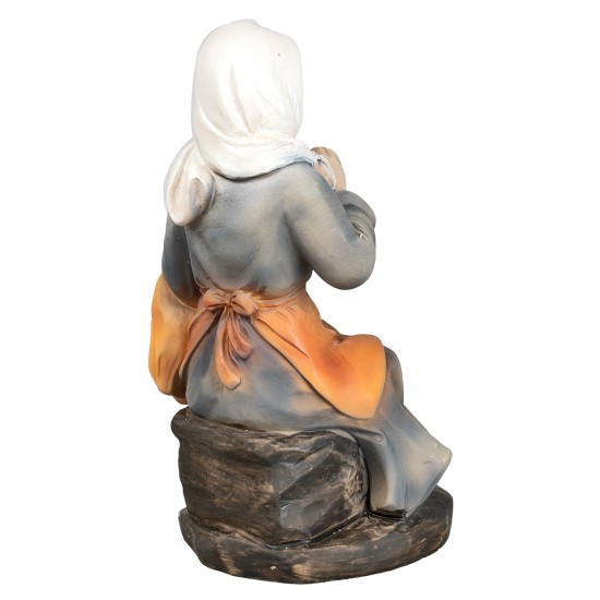 Mujer que cose en resina serie 15 cm para belén Mundo Pesebres