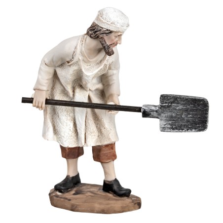 Baker with resin peel 10 cm for nativity scene Mondo Presepi