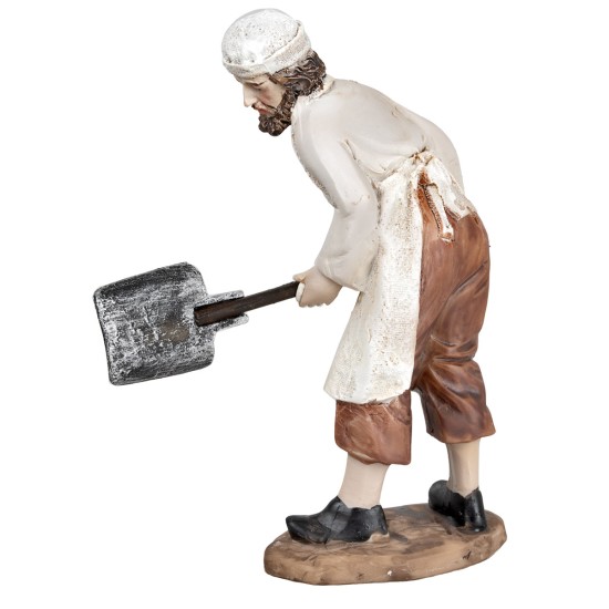Fornaio con pala in resina 10 cm per presepe Mondo Presepi