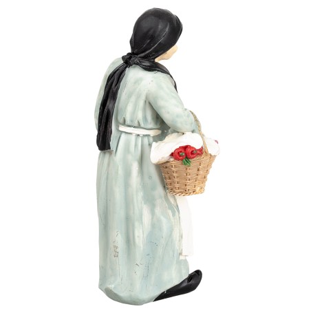 Contadina con cesto in resina 12 cm per presepe Mondo Presepi