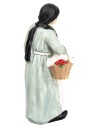 Campesina con cesta en resina 12 cm para belén Mondo Presepi