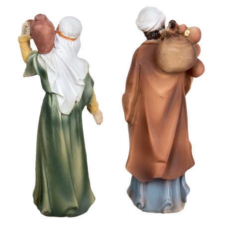 Set of two Arab men in resin 10 cm for nativity scene Mondo Presepi