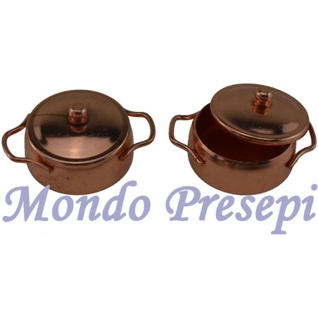 Set 2 pentole in rame ø cm 3 Mondo Presepi