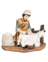 Shepherd with sheep in resin series 11cm for Mondo nativity scene